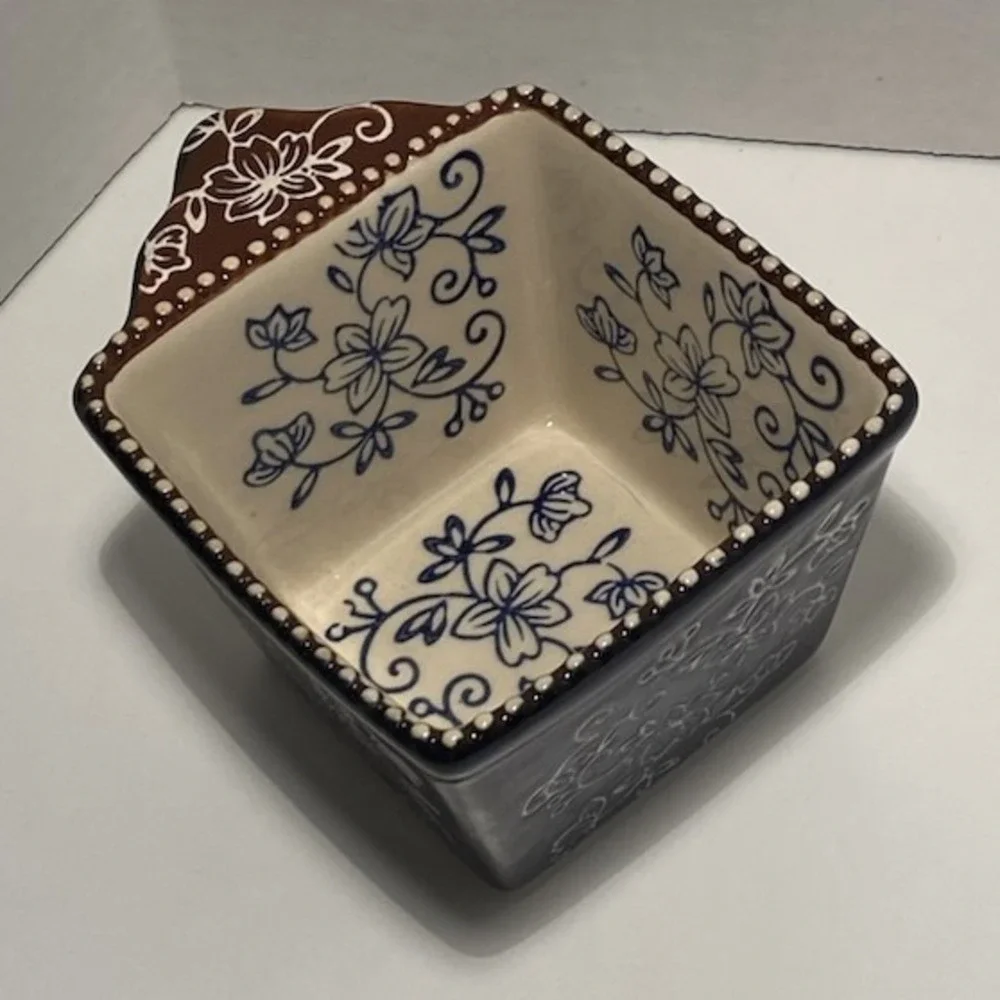 Temp-tations Old World Blue Floral Square Baking Dishes Set‎ of 2 Ovenware